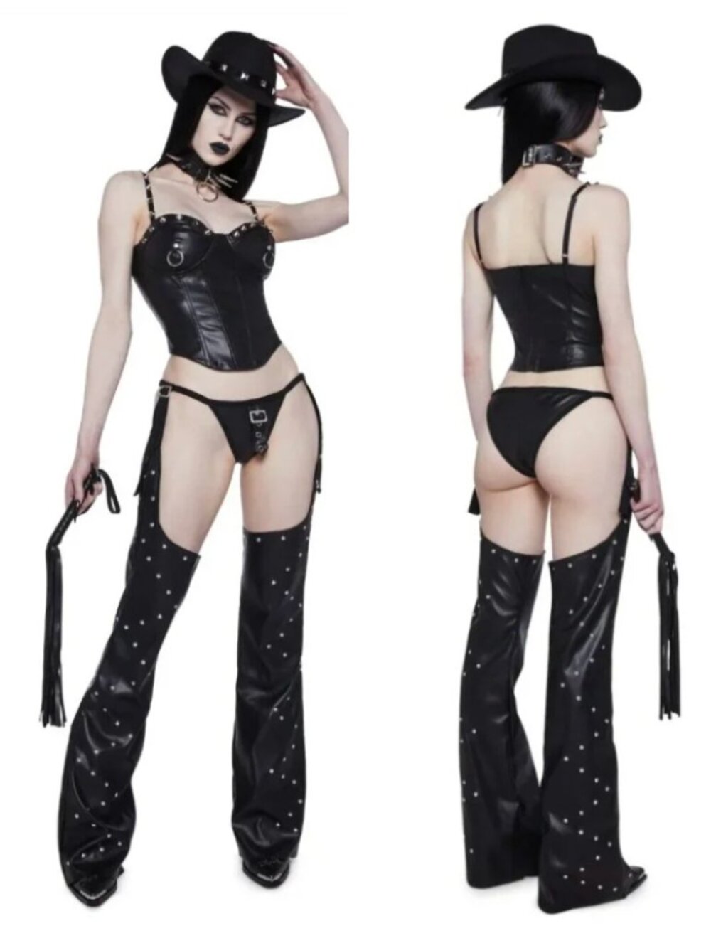 NWT DOLS KILL SMEXY Demanding Cowgirl Costume Set Rave $170